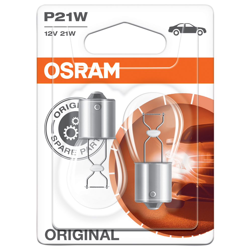 Лампа 12V P21W 21W BA15s OSRAM ORIGINAL LINE 2 шт. блистер 7506-02B